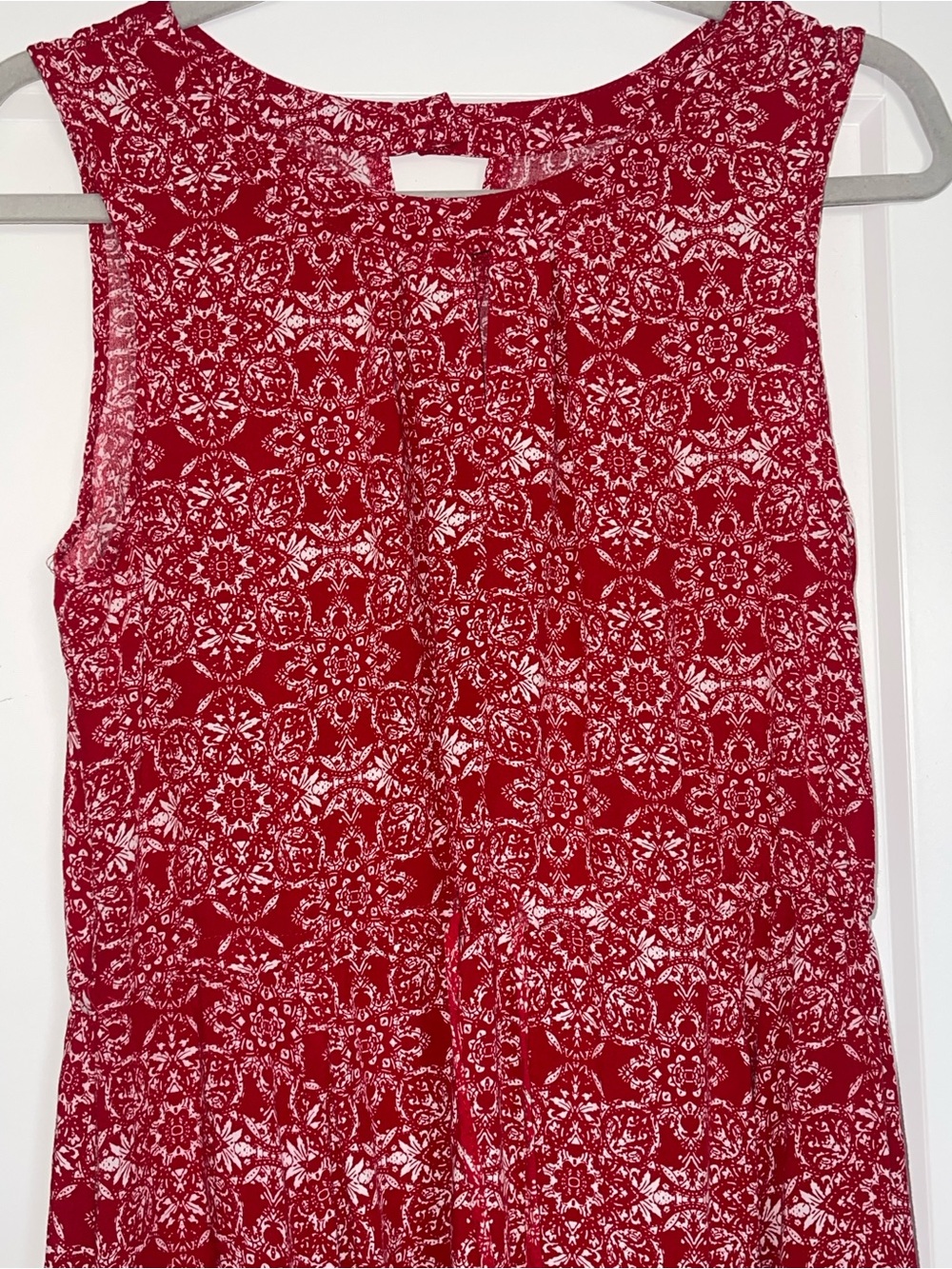 APRICOT Red Sleeveless Bandana Dress w/White paisley | Size Small| Indie Boho - Picture 2 of 5